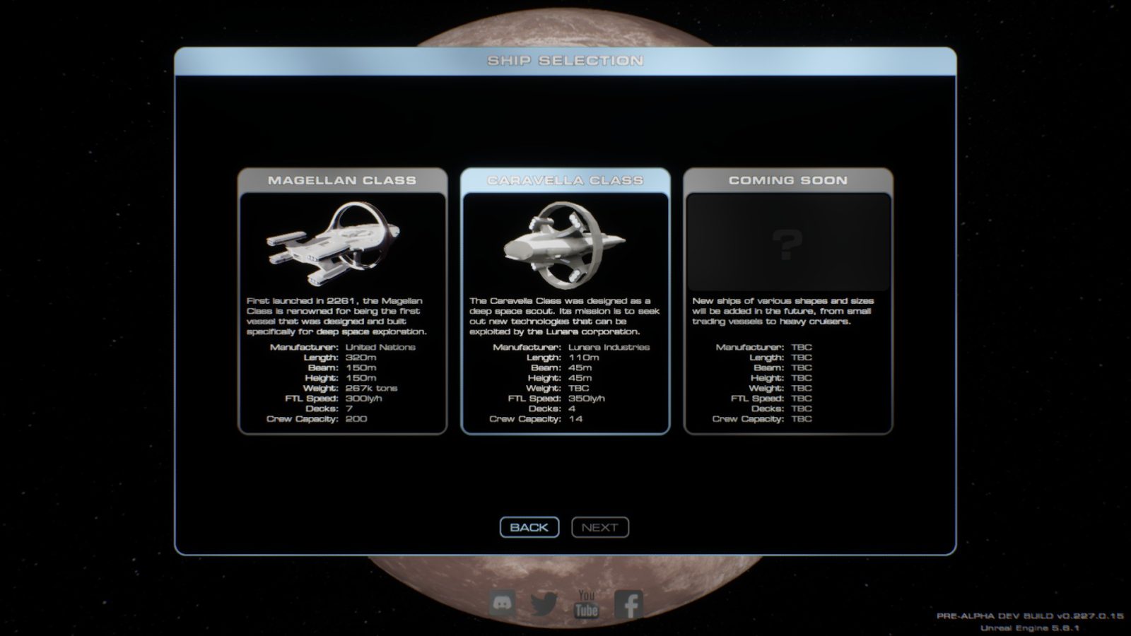 Ship Selection Menu